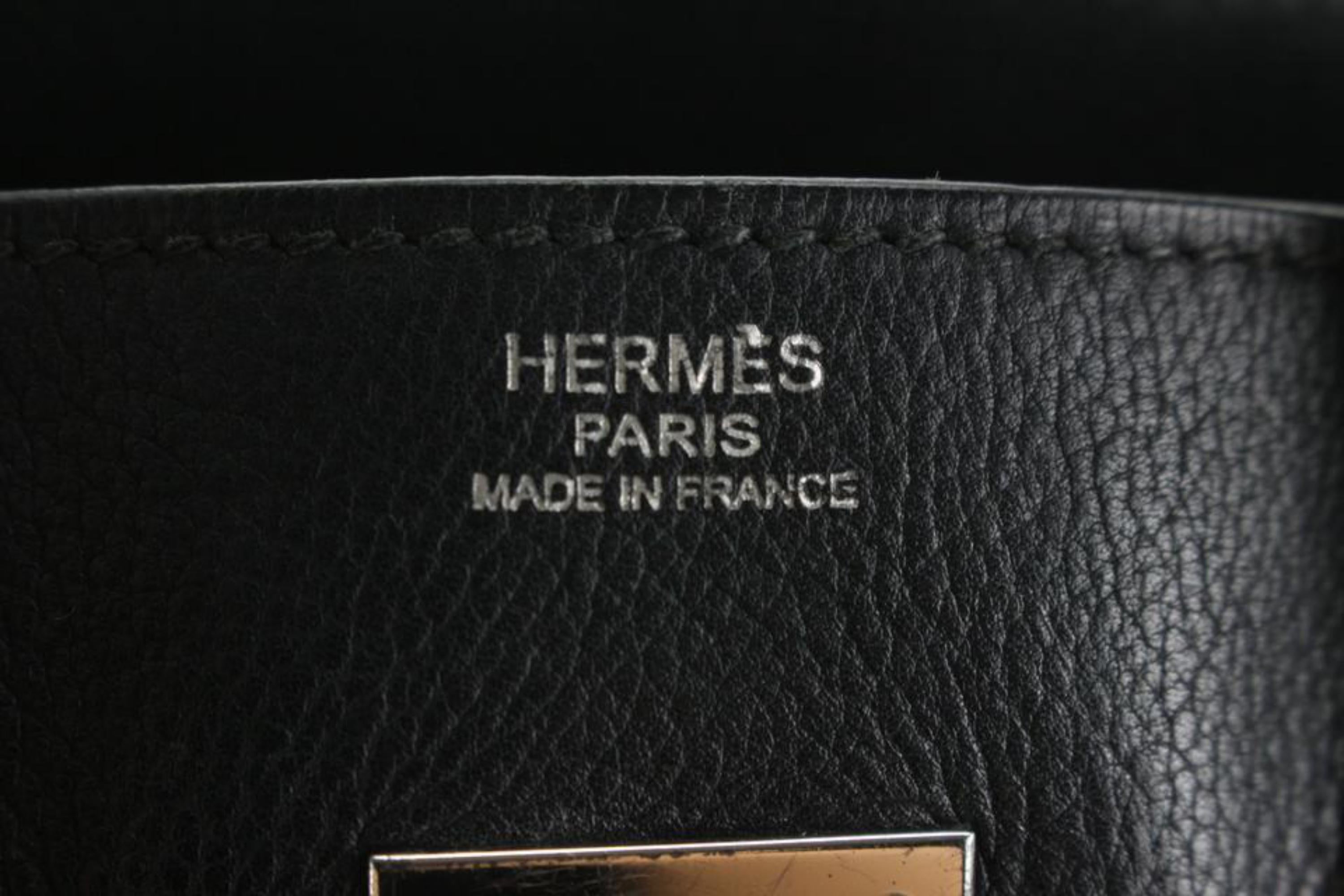 Hermès - Clemence - Birkin 30 en cuir noir 7H1028 en vente 5