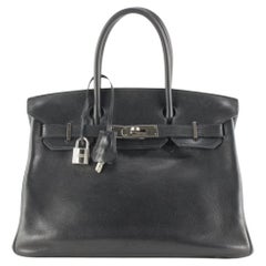 Hermès Schwarz Clemence Leder Birkin 30 7H1028