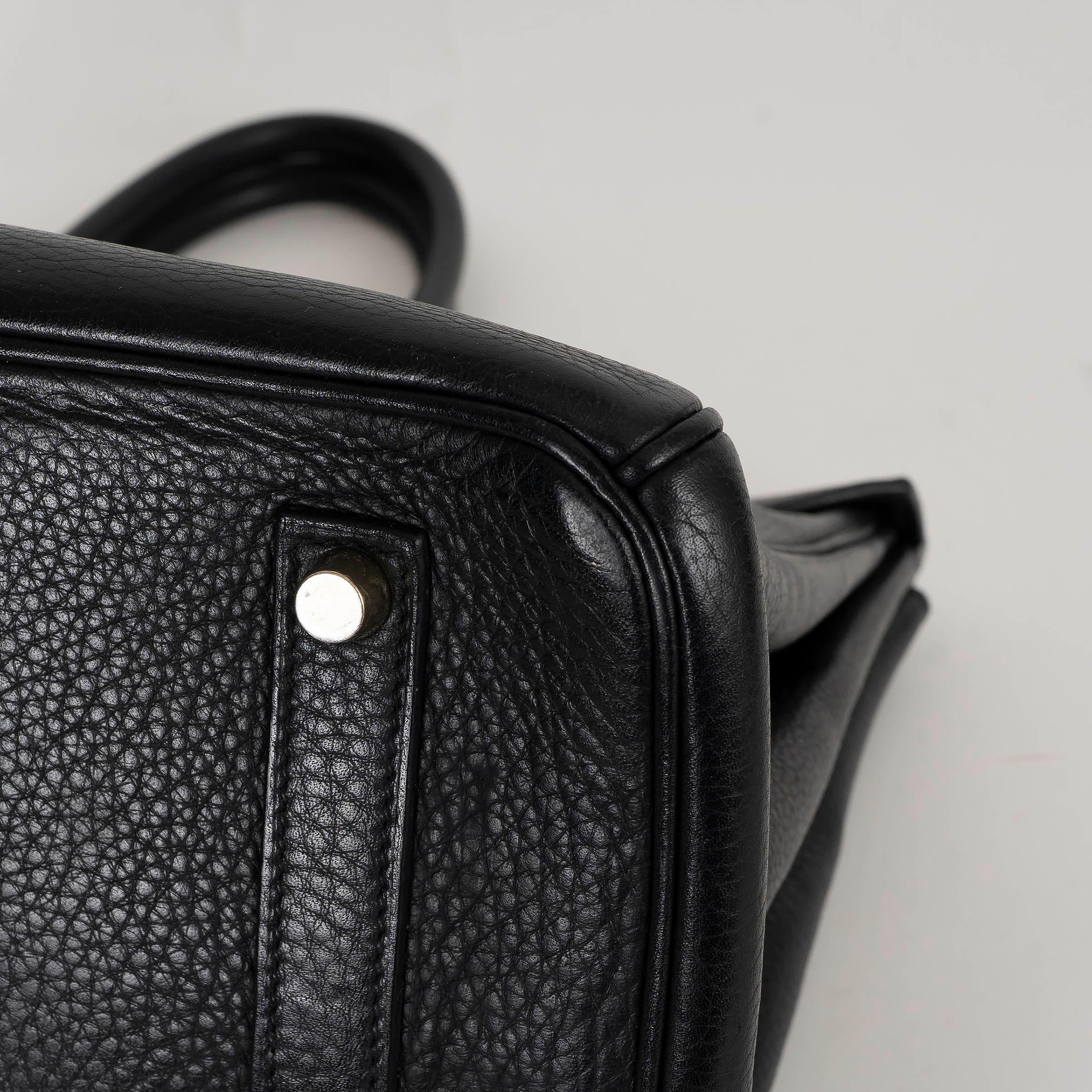 HERMES noir Clemence cuir BIRKIN 35 Sac w Gold en vente 6