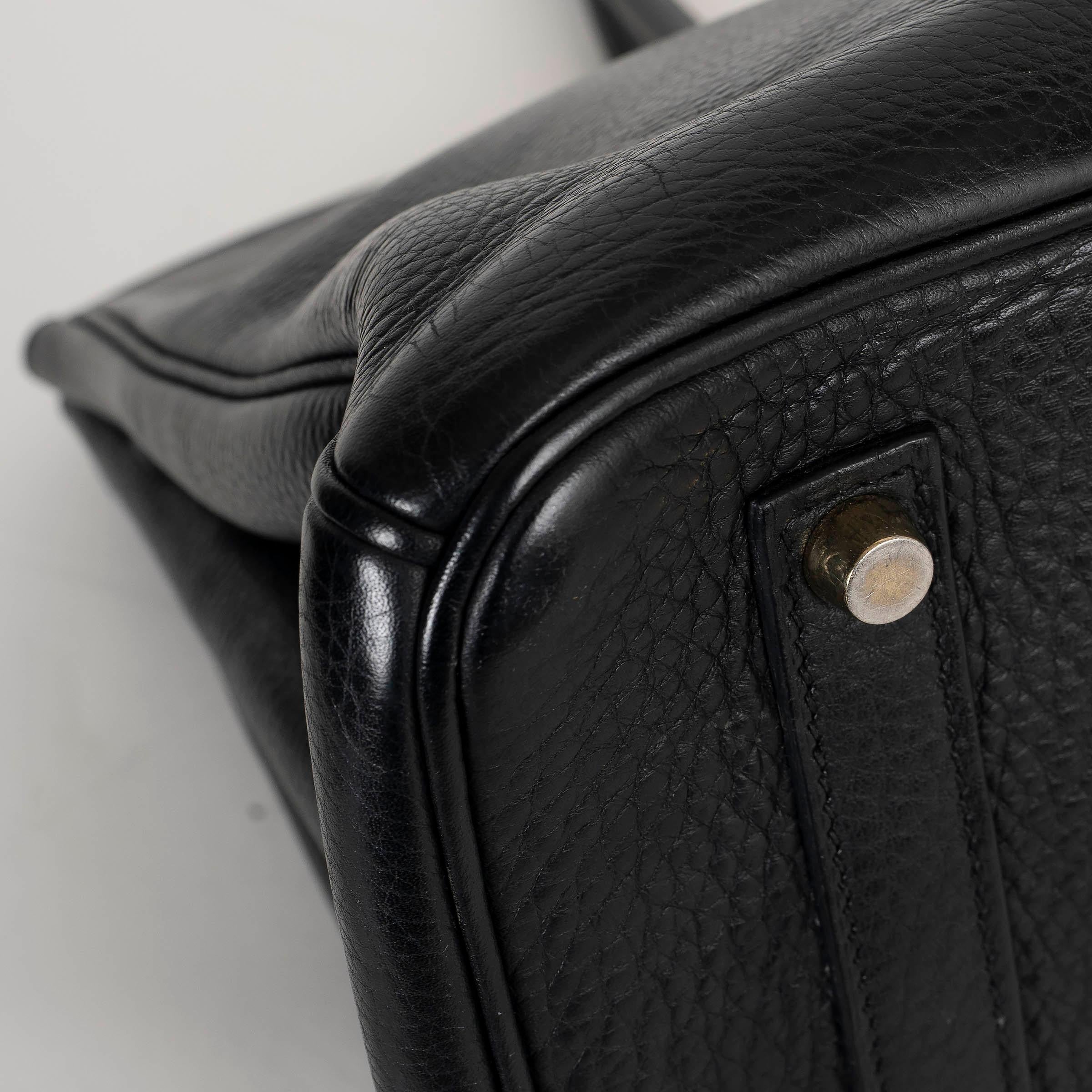 HERMES noir Clemence cuir BIRKIN 35 Sac w Gold en vente 7