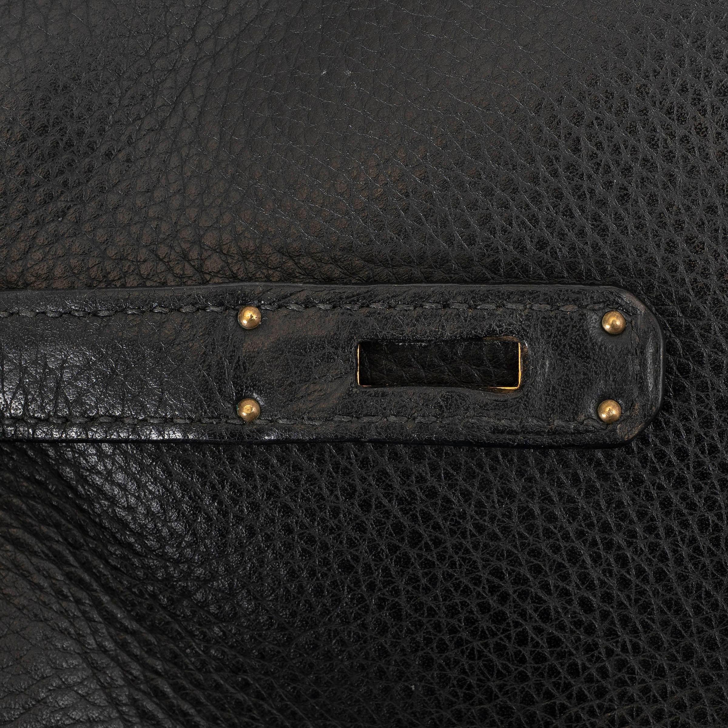 HERMES noir Clemence cuir BIRKIN 35 Sac w Gold en vente 3