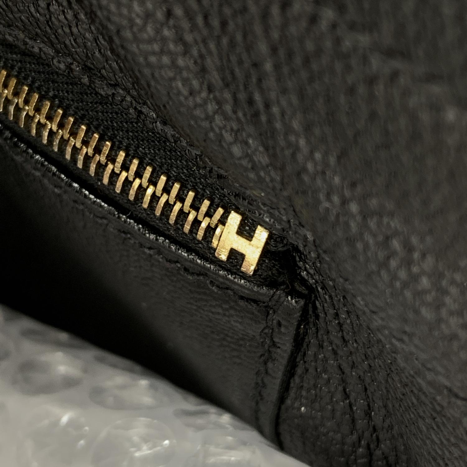 Hermes Black Clemence Leather Birkin 35 Top Handle Bag Satchel Handbag In Excellent Condition In Rome, Rome