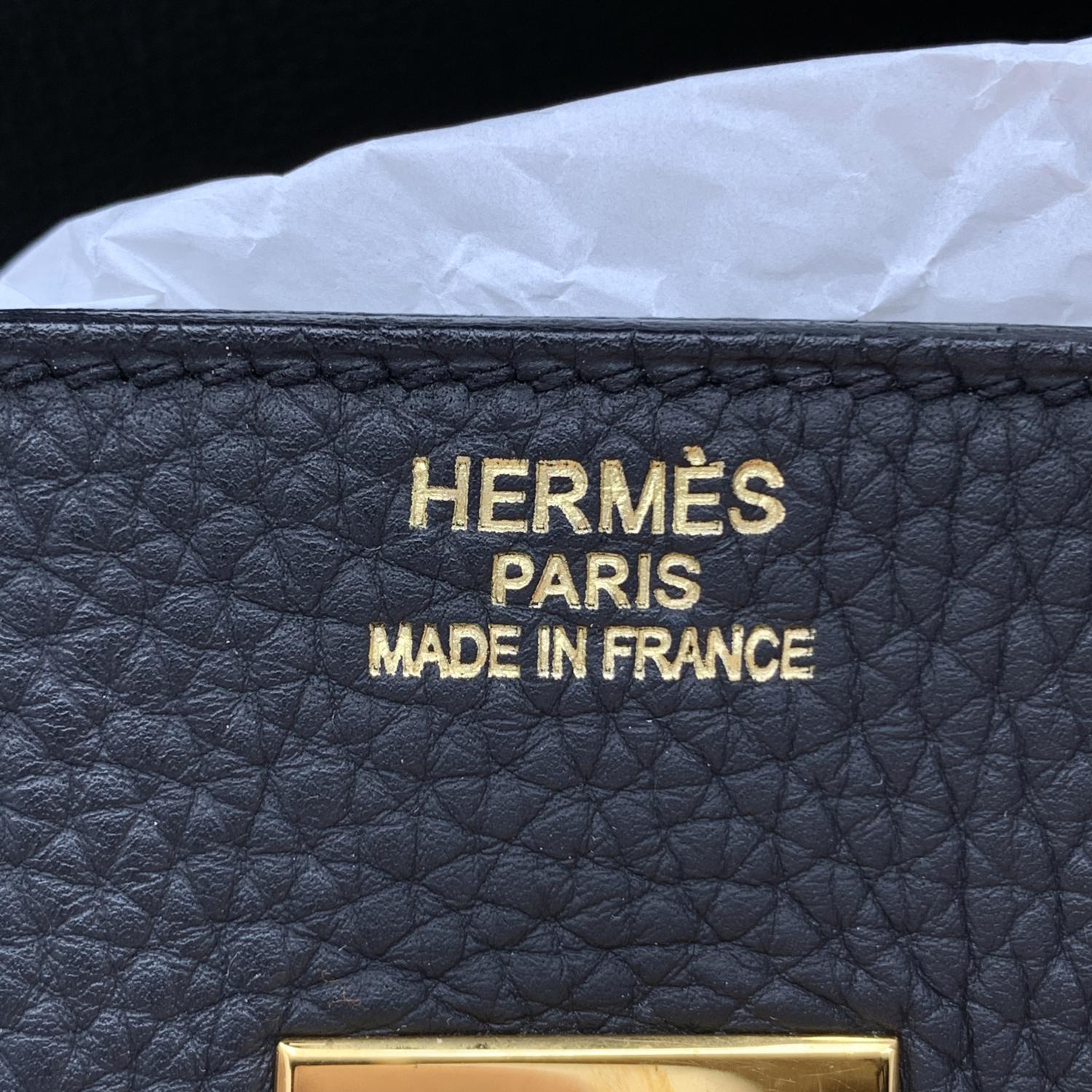 Women's Hermes Black Clemence Leather Birkin 35 Top Handle Bag Satchel Handbag