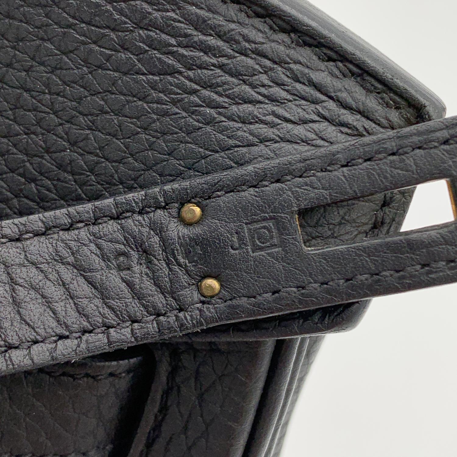 Hermes Black Clemence Leather Birkin 35 Top Handle Bag Satchel Handbag 1