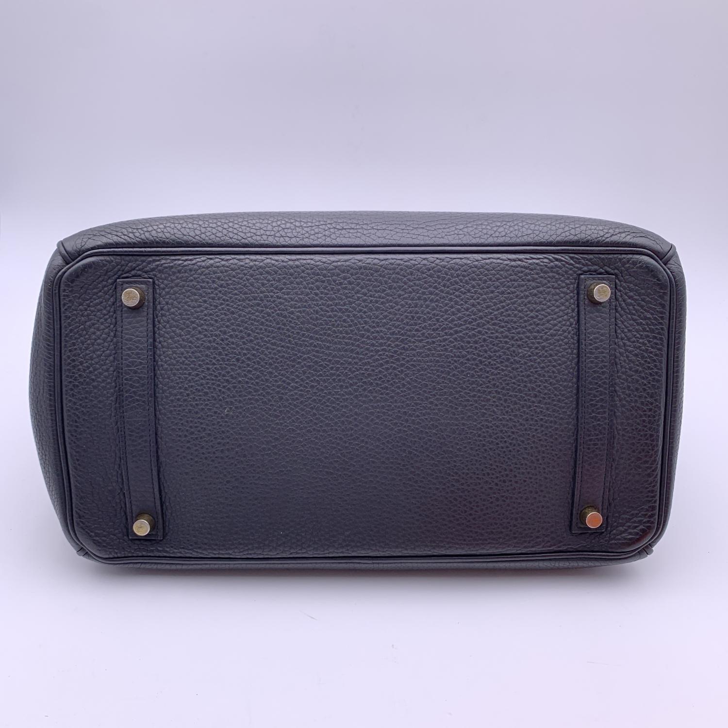 Hermes Black Clemence Leather Birkin 35 Top Handle Bag Satchel Handbag 2