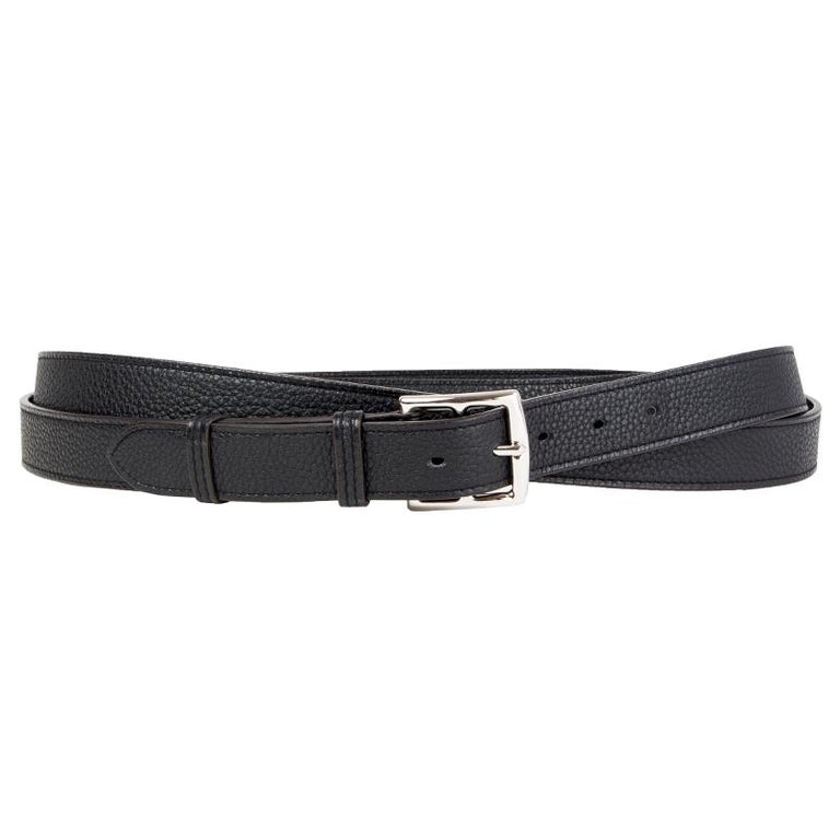 HERMES black Clemence leather ETRIVIERE 26mm Double Wrap  display picture 3