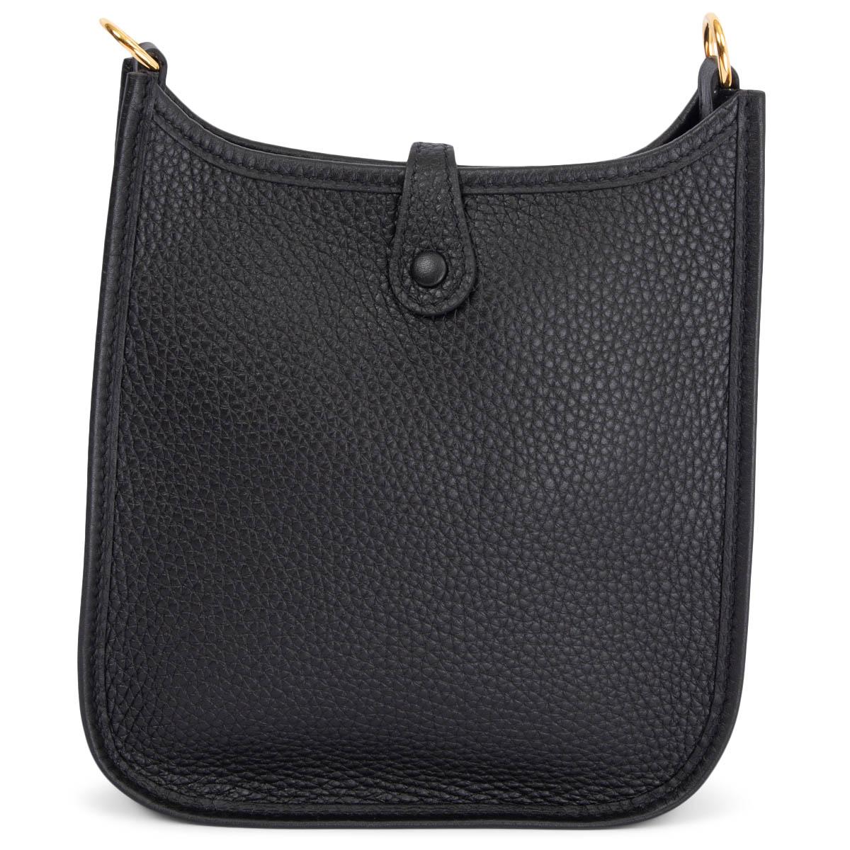 Black HERMES black Clemence leather EVELYNE 16 AMAZONE TMP Crossbody Bag Ghw For Sale
