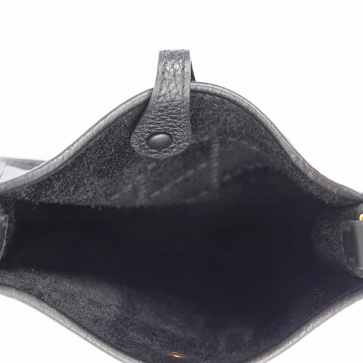Women's HERMES black Clemence leather EVELYNE 16 AMAZONE TMP Crossbody Bag Ghw For Sale