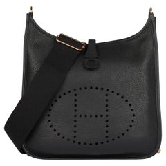 Hermès Black Clemence Leather Evelyne 29 III