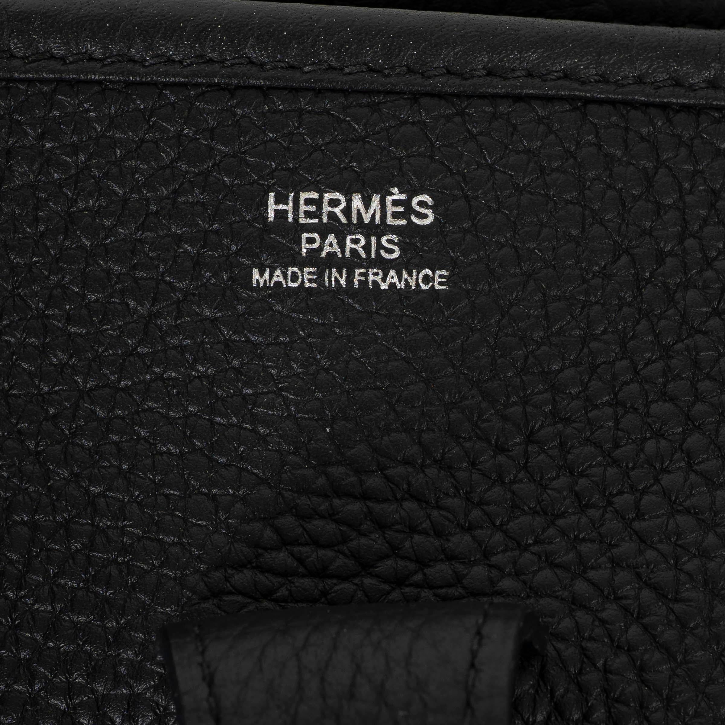 HERMES schwarz Clemence Leder EVELYNE 33 Crossbody Tasche Phw im Angebot 1