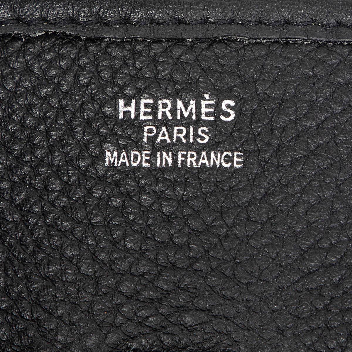 Black HERMES black Clemence leather EVELYNE 33 GM Crossbody Bag