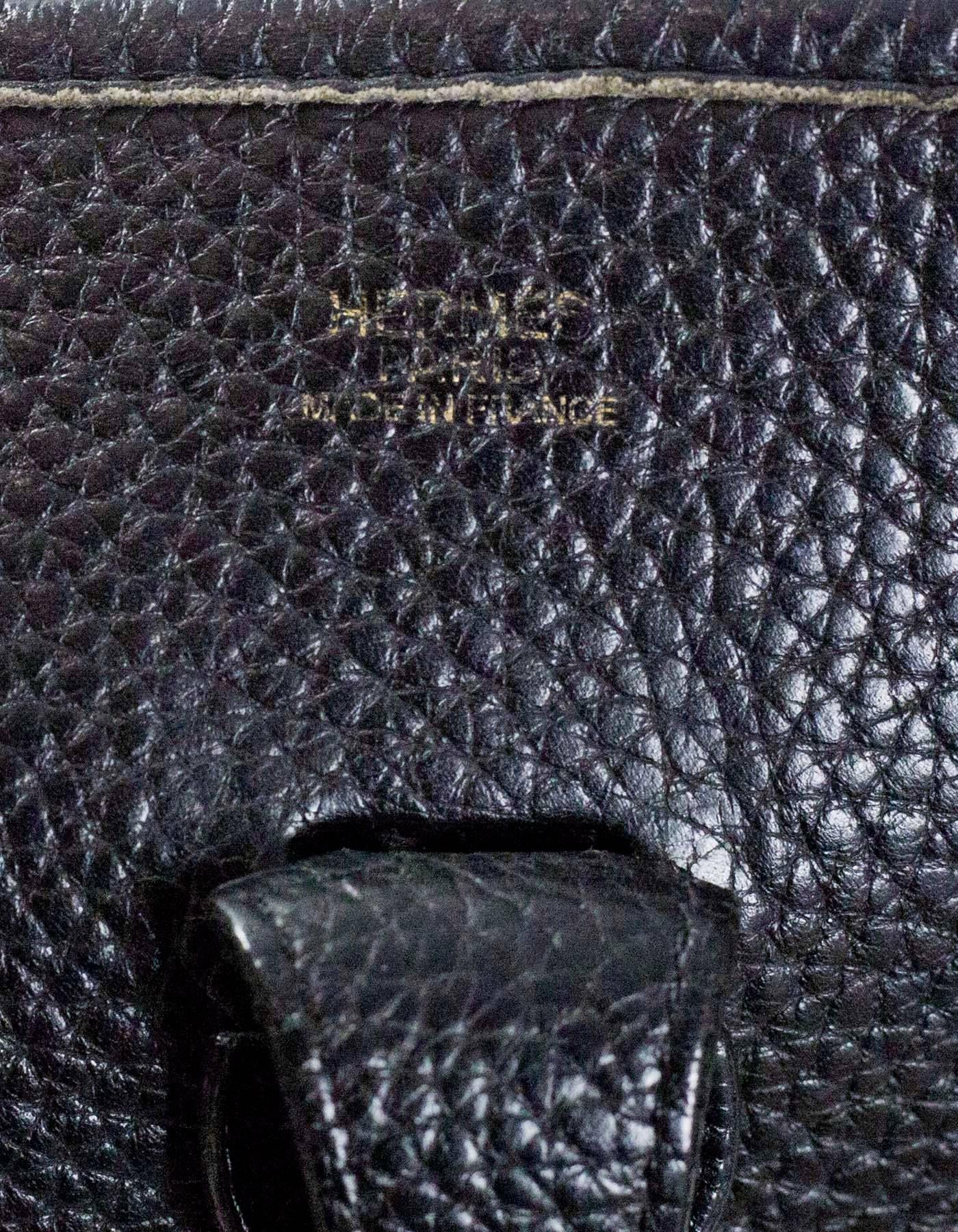 Hermes Black Clemence Leather Evelyne I PM Messenger Bag 3