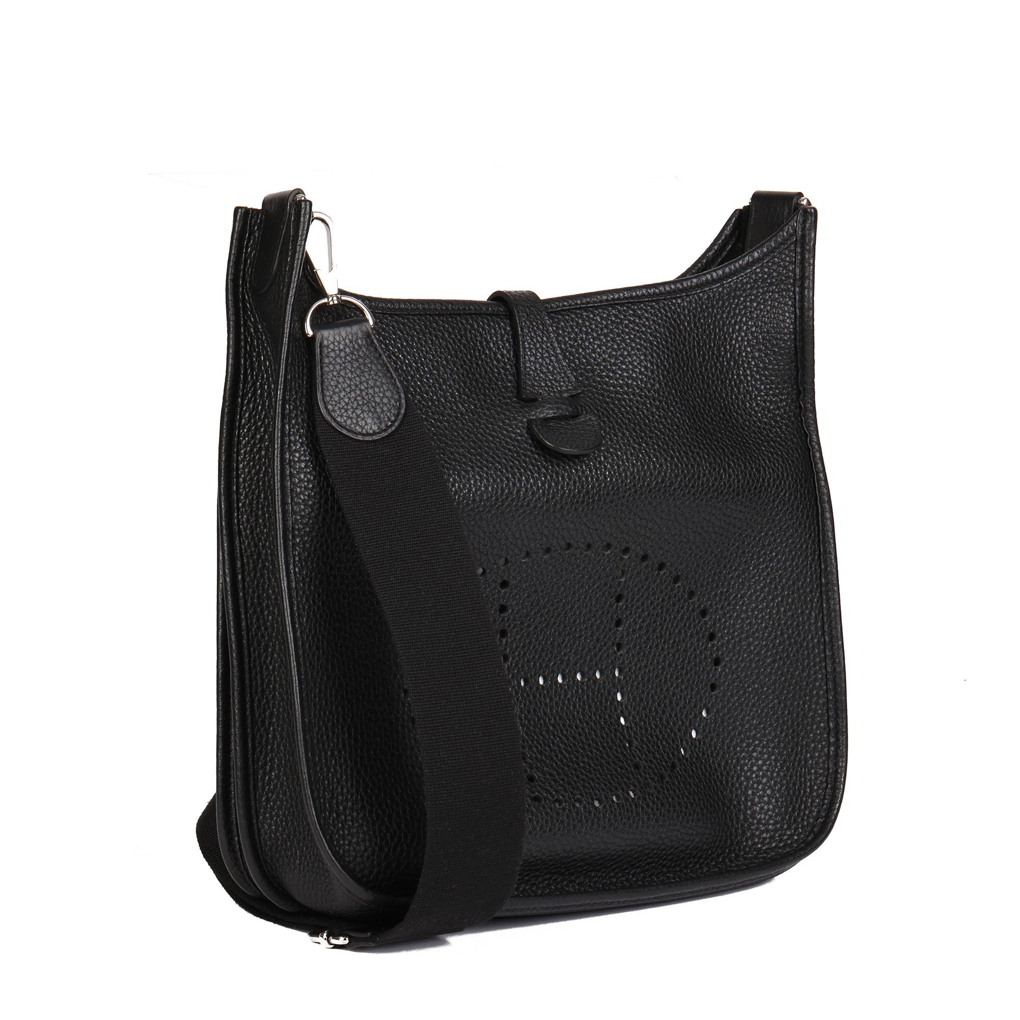 HERMÈS
Black Clemence Leather Evelyne III 29

Xupes Reference: HB4559
Serial Number: T
Age (Circa): 2015
Accompanied By: Hermès Dust Bag, Box, Hermès Receipt, Shoulder Strap
Authenticity Details: Date Stamp (Made in France)
Gender: Ladies
Type: