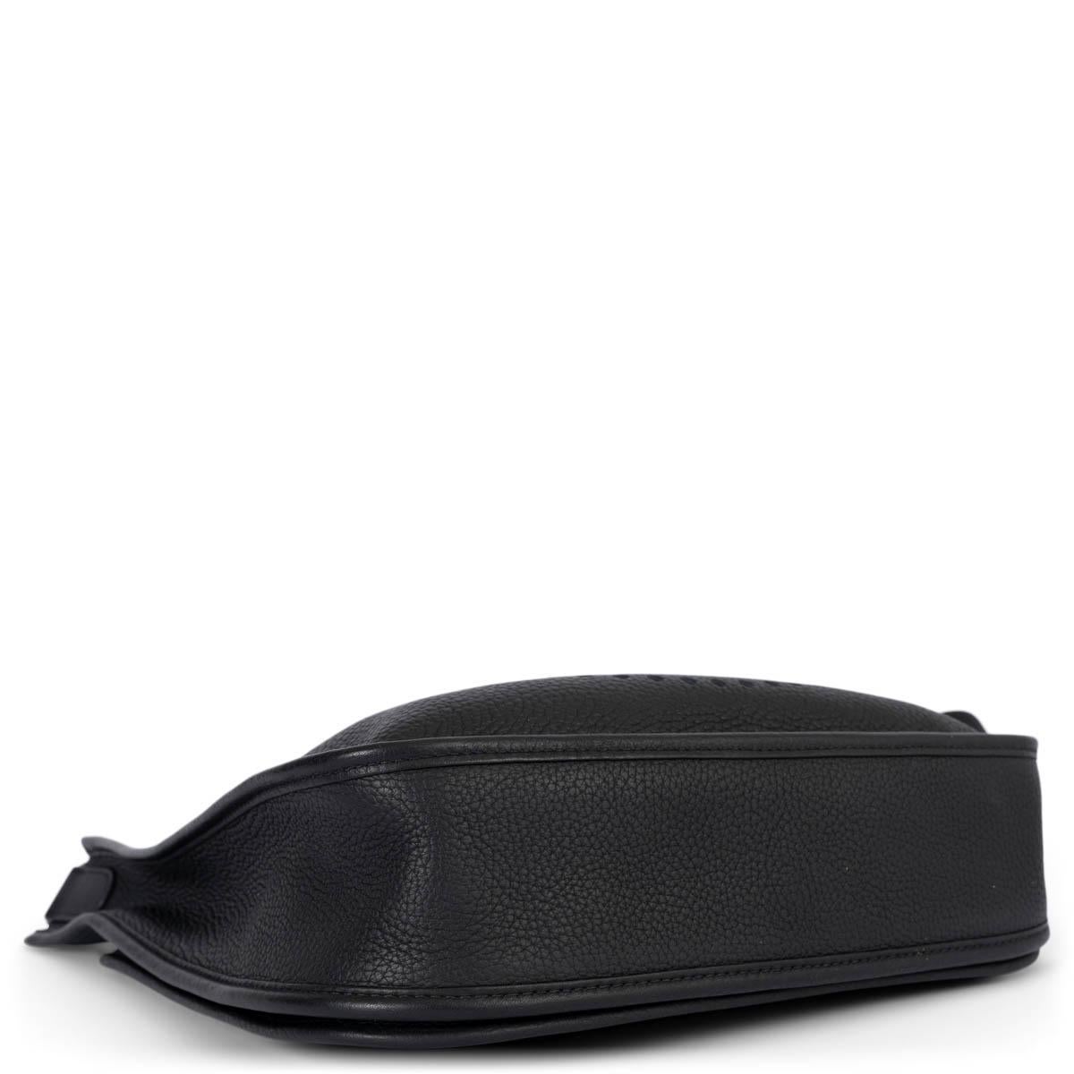 Women's HERMES black Clemence leather EVELYNE lll 29 Crossbody Bag Phw For Sale