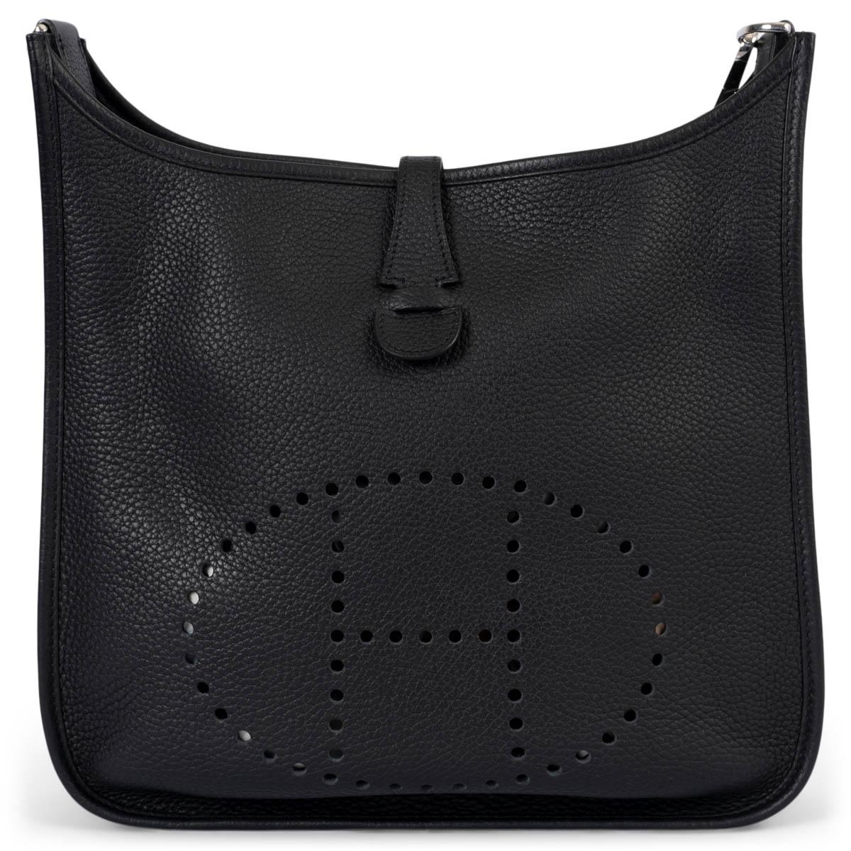 HERMES black Clemence leather EVELYNE lll 29 Crossbody Bag Phw For Sale