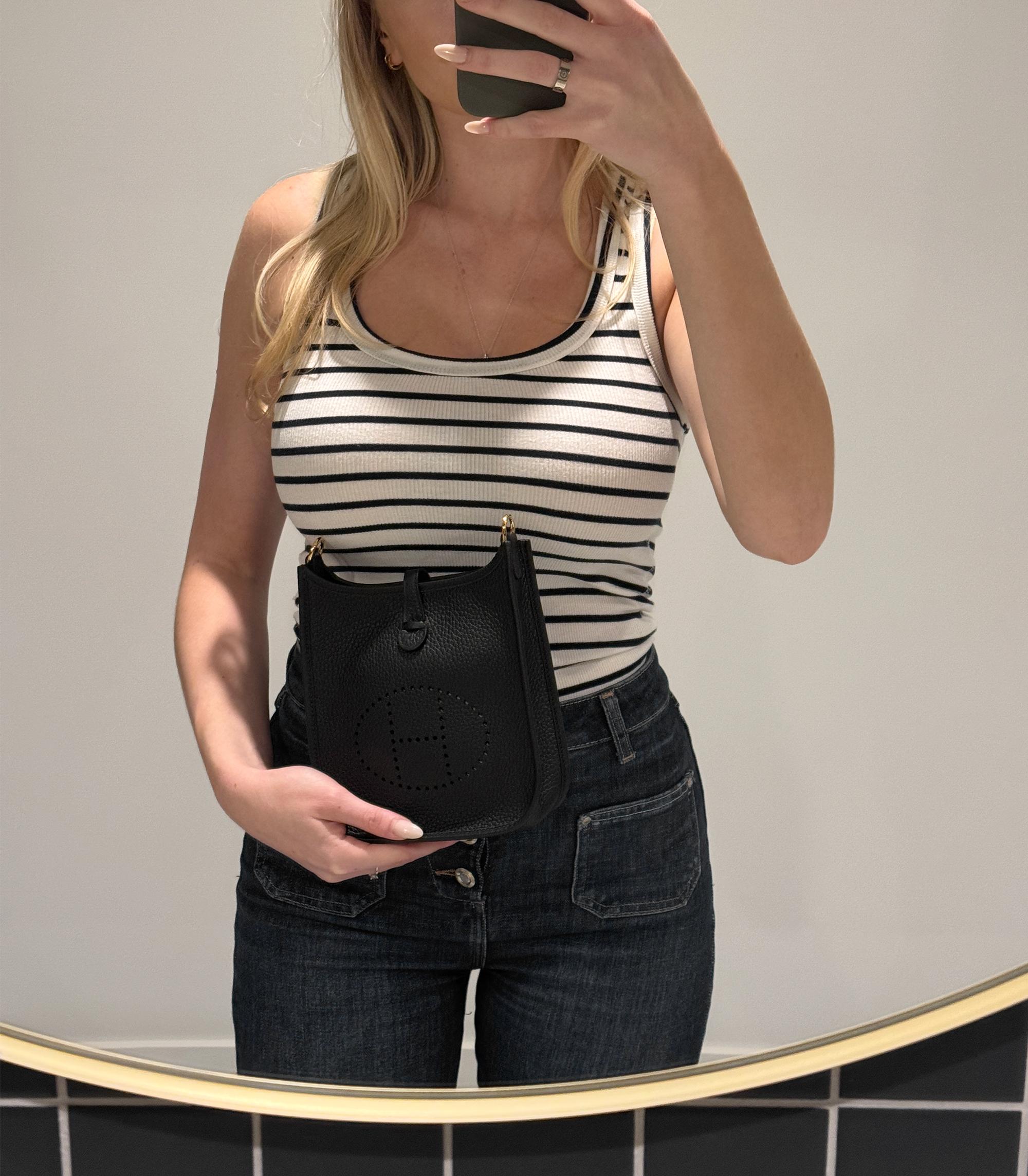 Hermès Nero Clemence Pelle Evelyne TPM in vendita 6