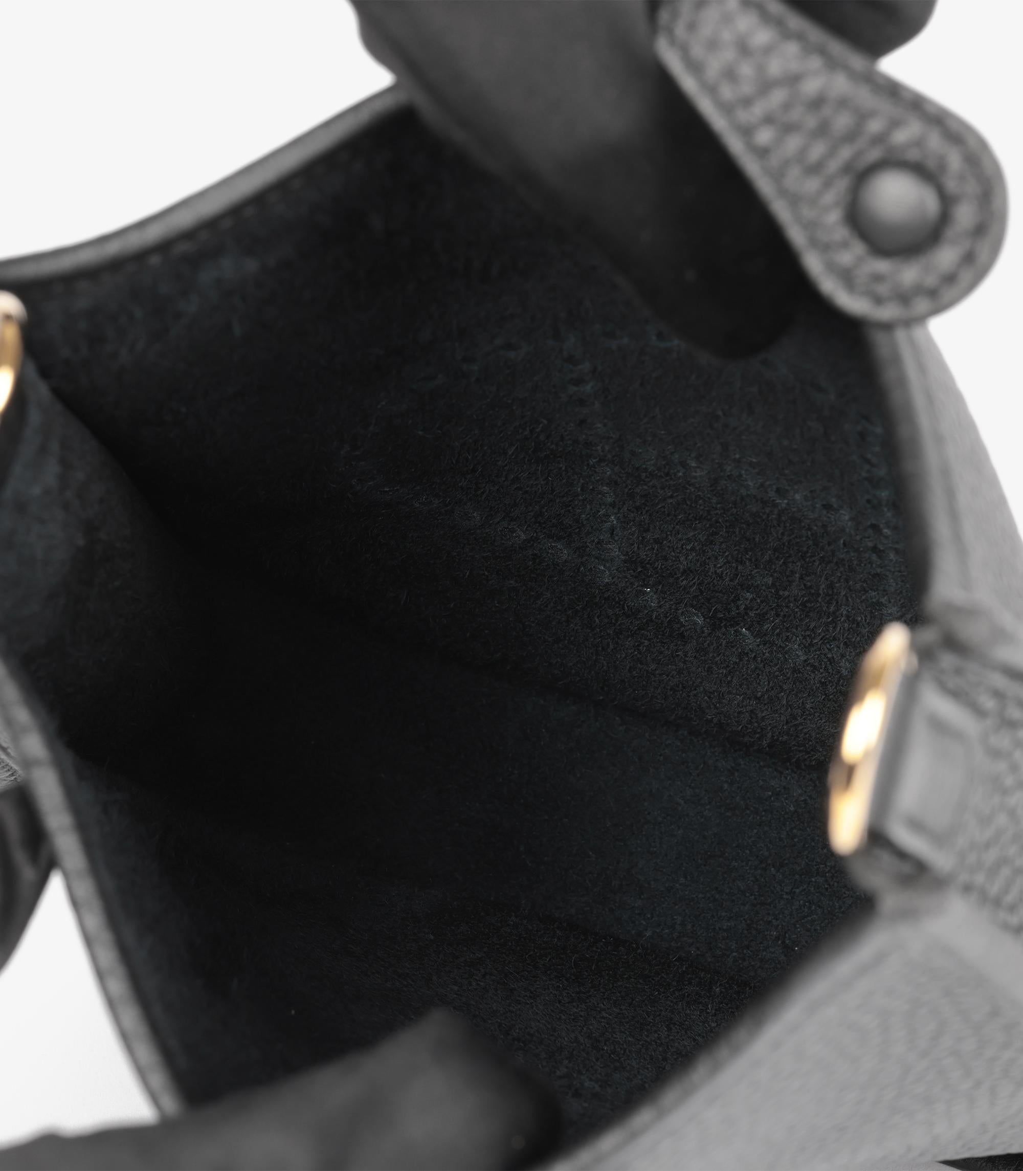 Hermès Schwarz Clemence Leder Evelyne TPM im Angebot 4