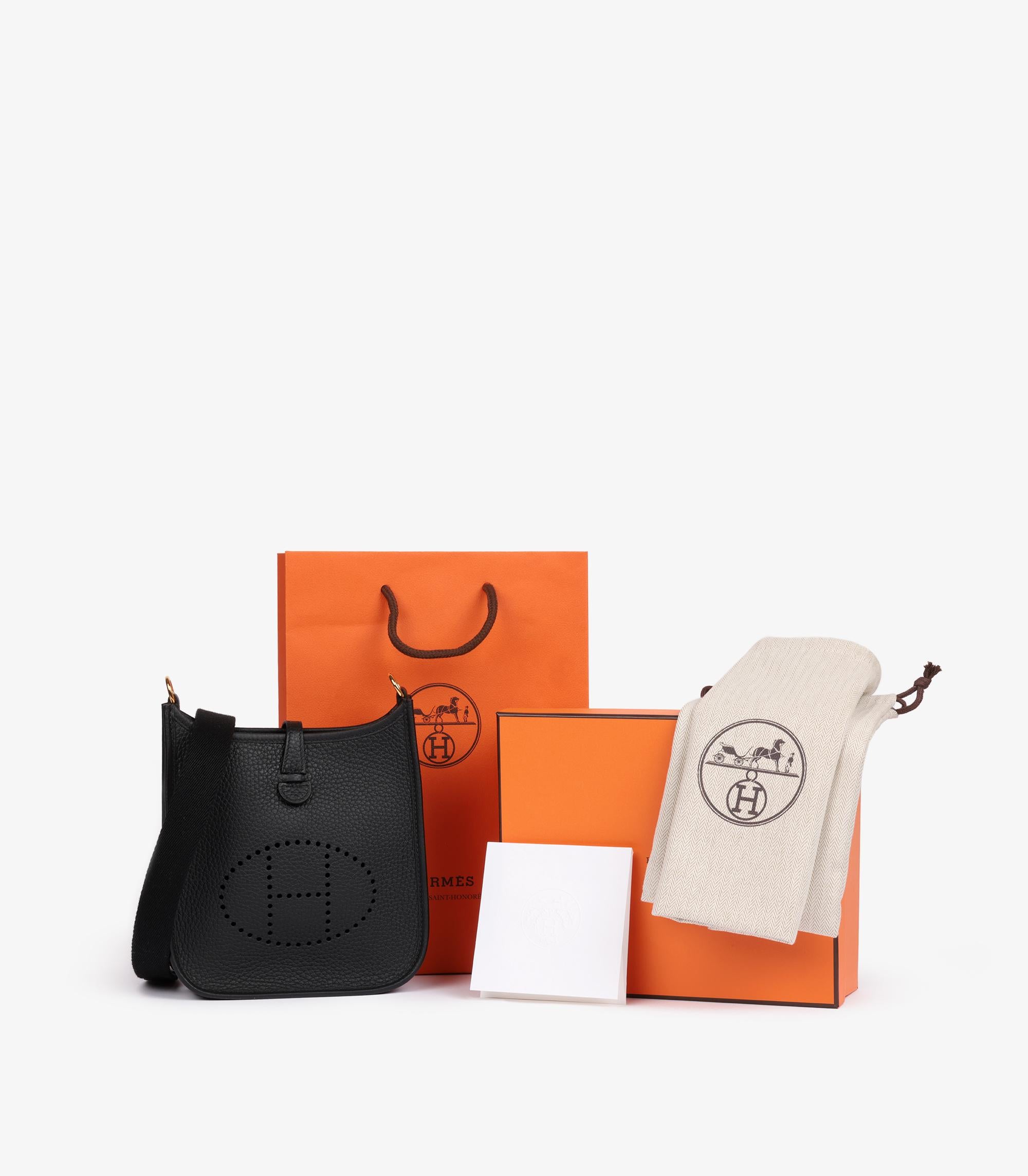 Hermès Schwarz Clemence Leder Evelyne TPM im Angebot 5