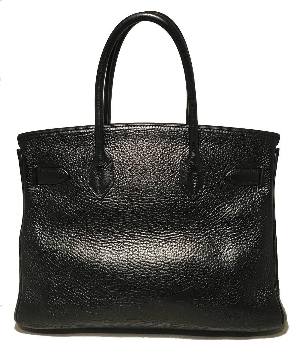 Hermes Black Clemence Leather Gold GHW 30cm Birkin Bag In Excellent Condition In Philadelphia, PA