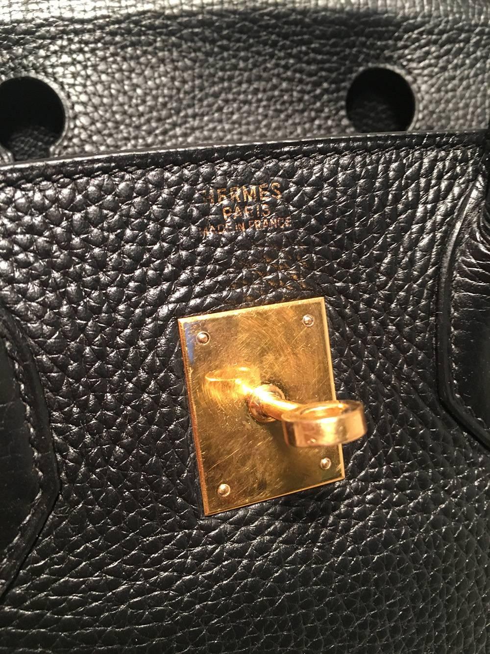 Hermes Black Clemence Leather Gold GHW 30cm Birkin Bag 4