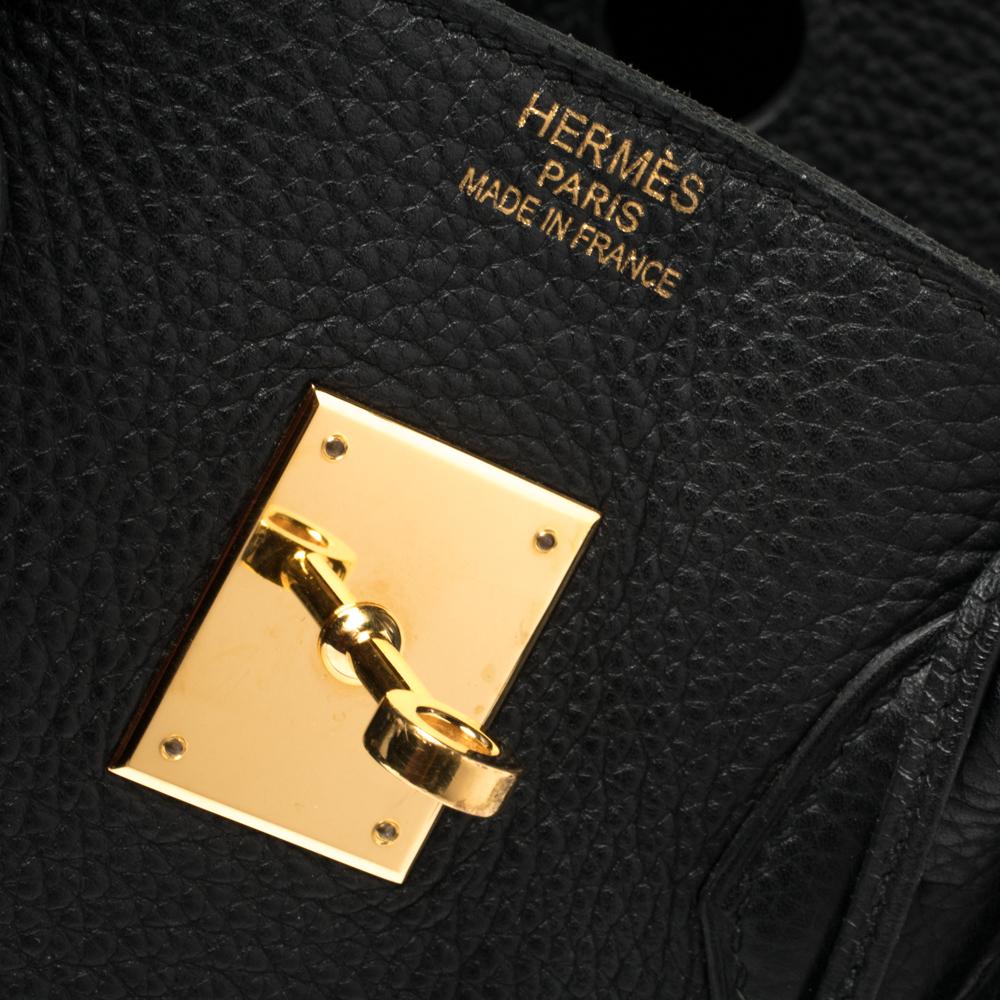 Hermes Black Clemence Leather Gold Hardware Birkin 35 Bag 14