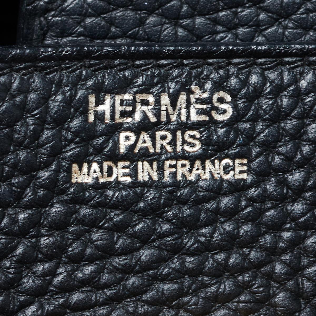 Hermes Schwarz Clemence Leder Gold Hardware Birkin 35 Tasche 2
