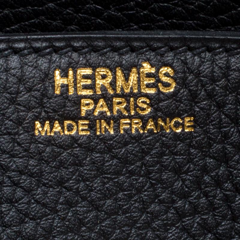 Hermes Black Clemence Leather Gold Hardware Birkin 50 Bag 5