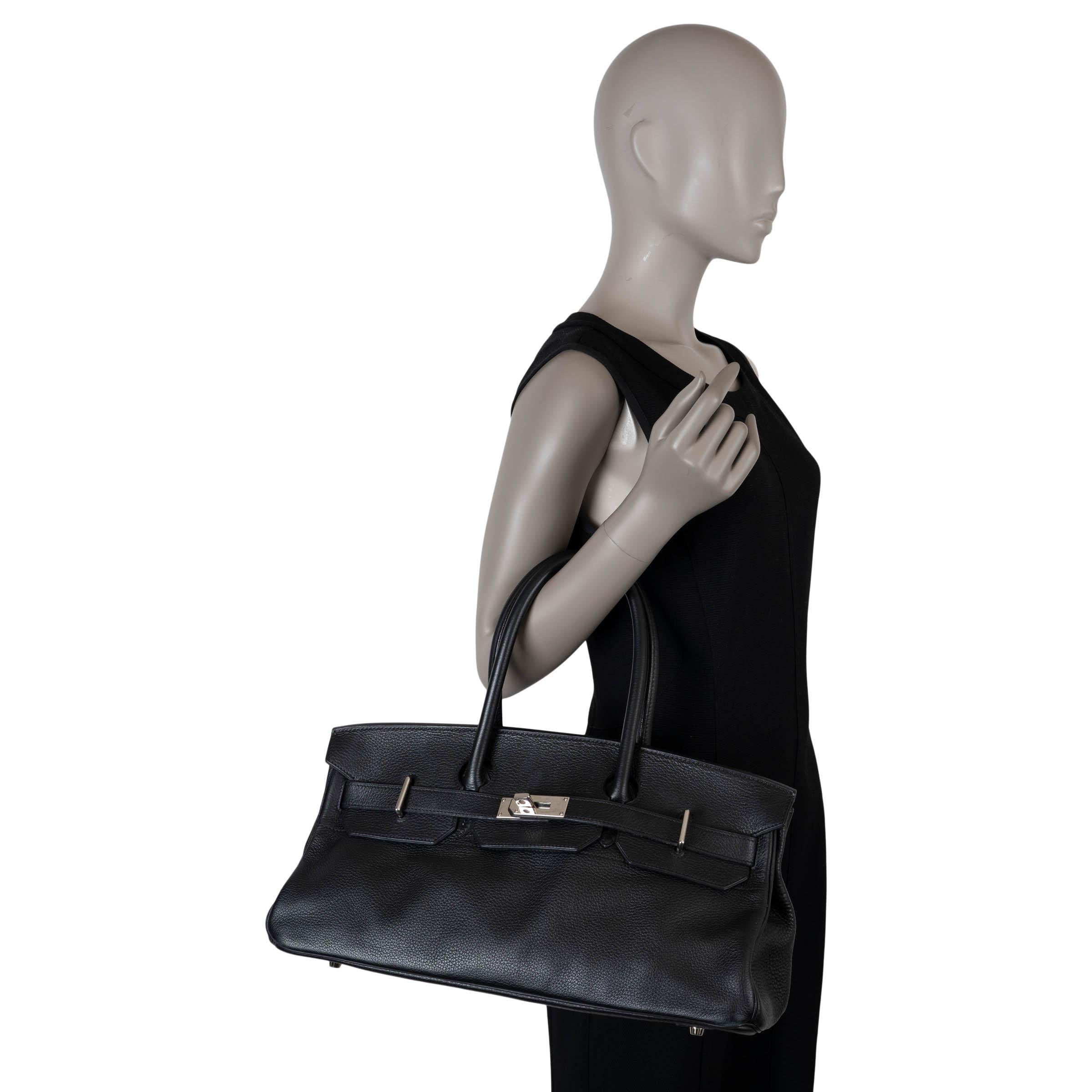 HERMES schwarz Clemence Leder JPG SHOULDER BIRKIN 42 Tasche Phw im Angebot 9