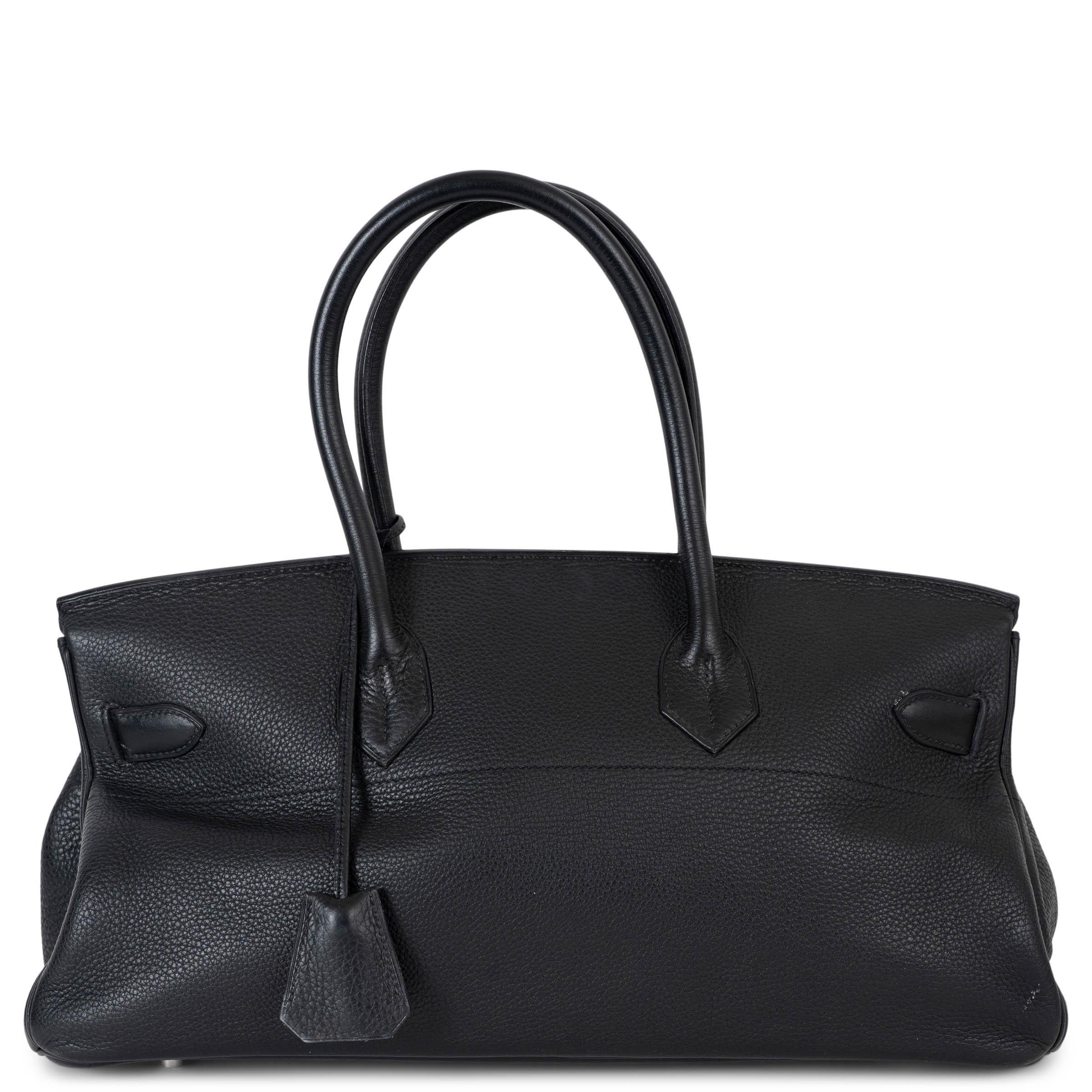 HERMES schwarz Clemence Leder JPG SHOULDER BIRKIN 42 Tasche Phw (Schwarz) im Angebot