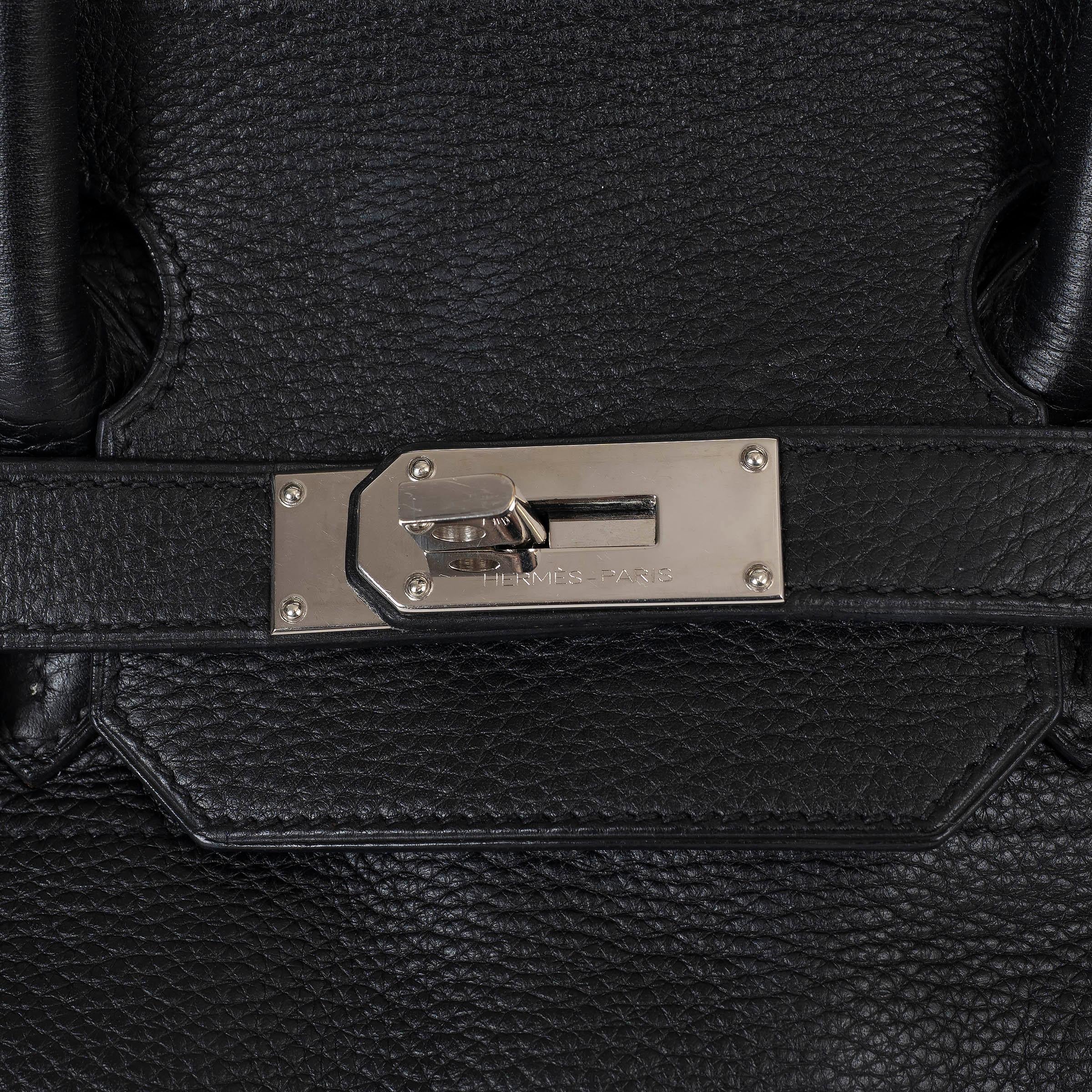 HERMES schwarz Clemence Leder JPG SHOULDER BIRKIN 42 Tasche Phw Damen im Angebot