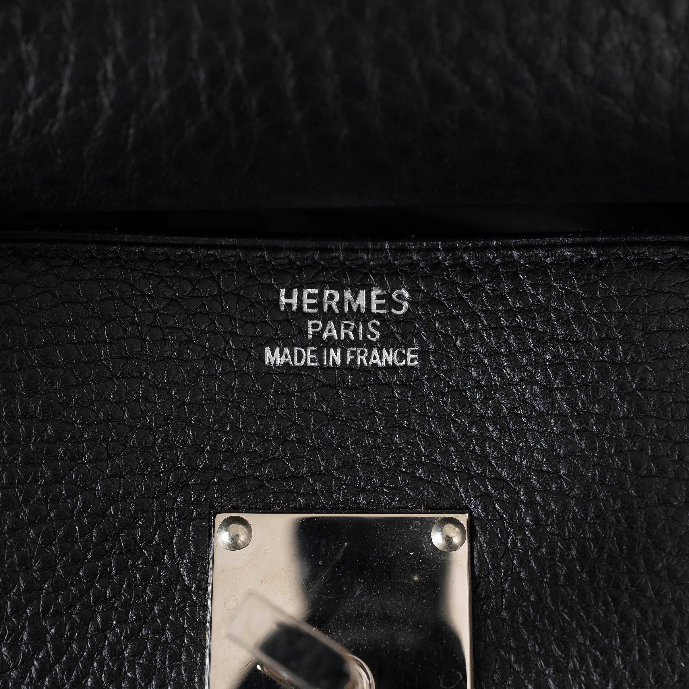 HERMES schwarz Clemence Leder JPG SHOULDER BIRKIN 42 Tasche Phw im Angebot 2