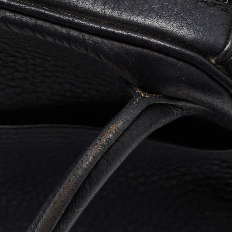Hermes Black Clemence Leather Palladium Finish Lindy 30 Bag 13