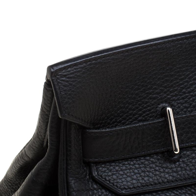 Hermes Black Clemence Leather Palladium Hardware Shoulder Birkin 42 Bag 7