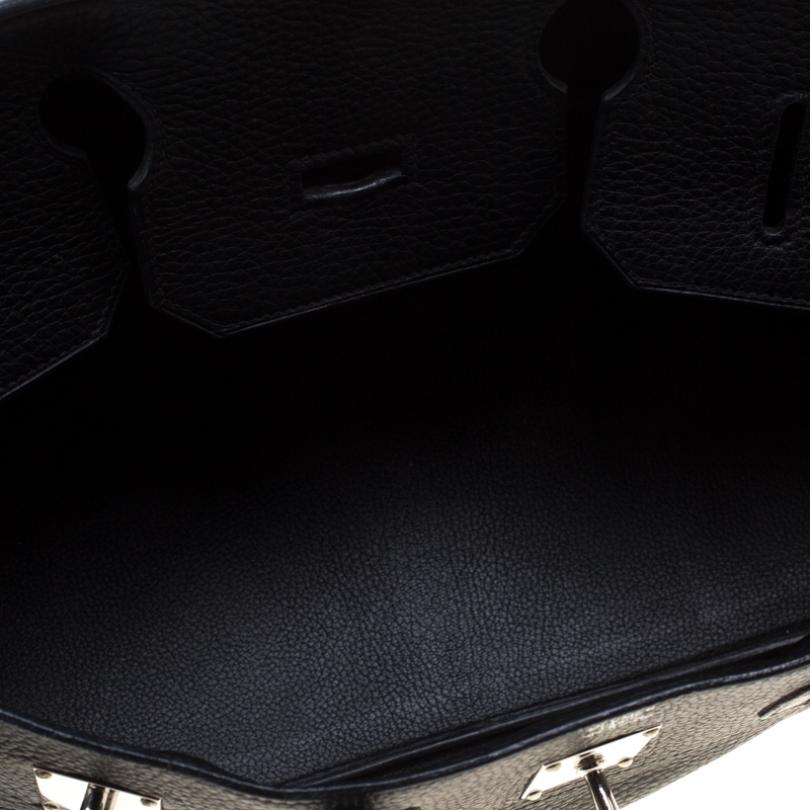 Hermes Black Clemence Leather Palladium Hardware Shoulder Birkin 42 Bag 1