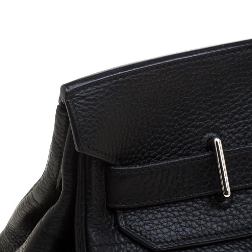 Hermes Black Clemence Leather Palladium Hardware Shoulder Birkin 42 Bag 5