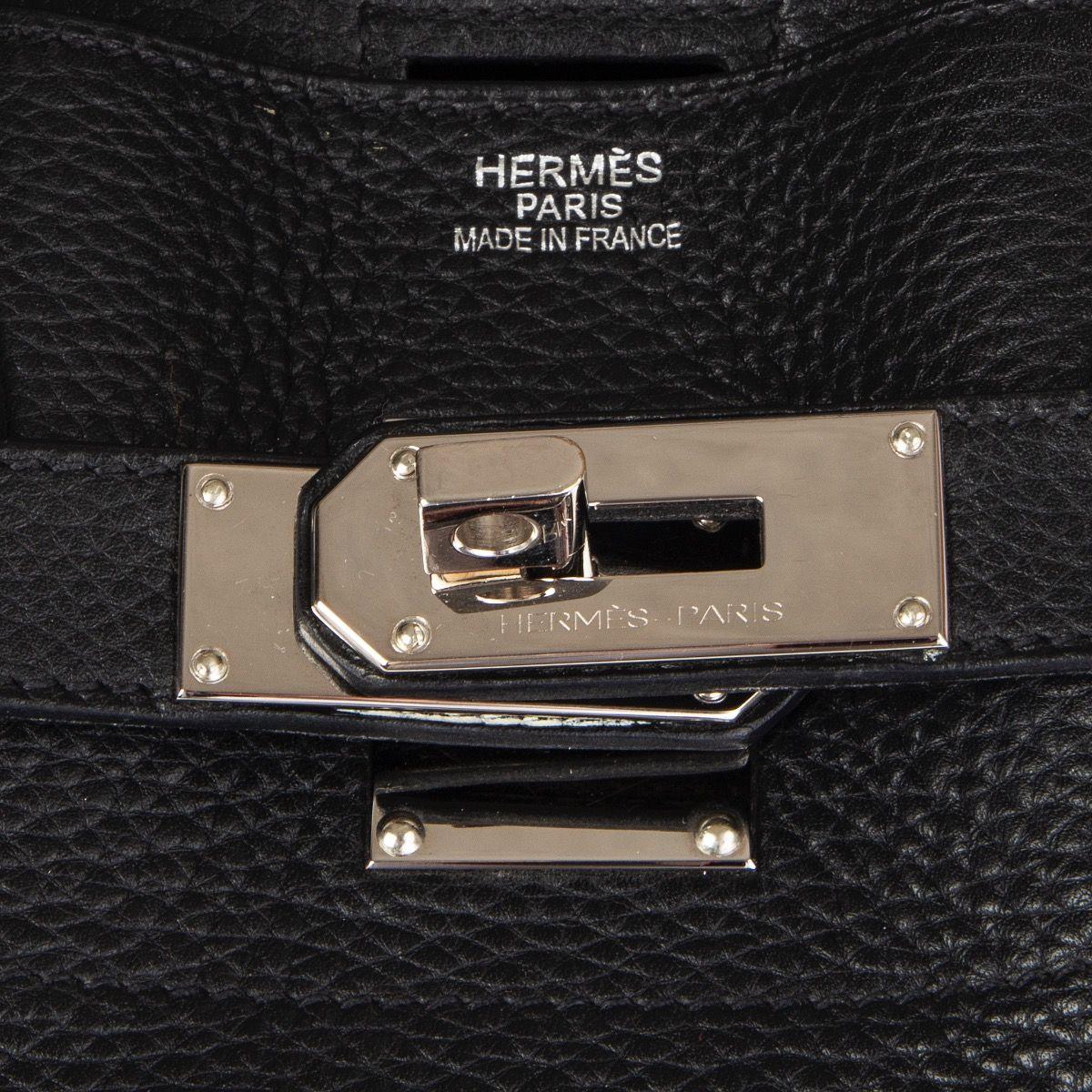 HERMES black Clemence leather & Palladium JPG I SHOULDER BIRKIN Bag 2