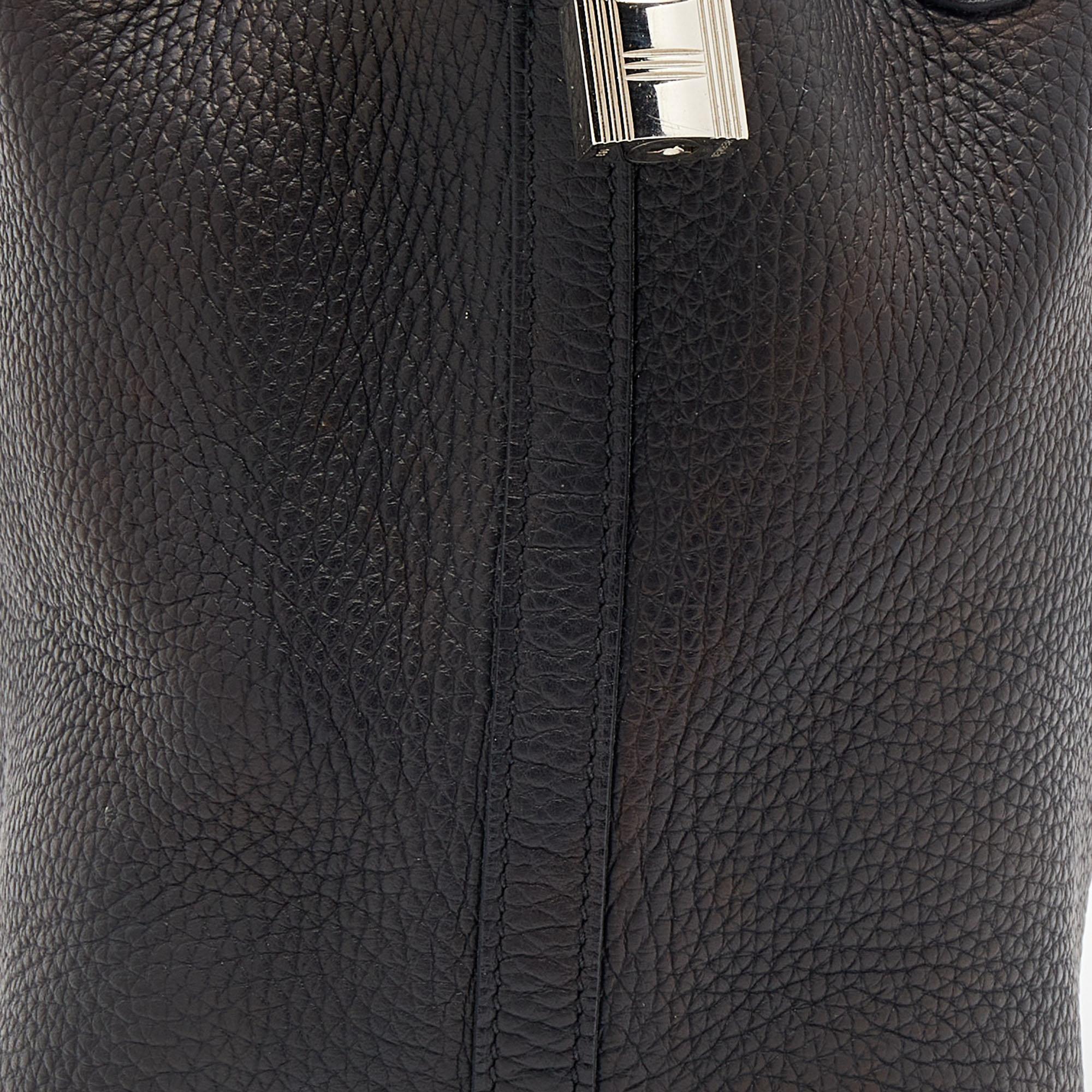 Hermes Black Clemence Leather Picotin Lock 18 Bag 8