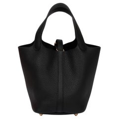 Hermès Black Clemence Leather Picotin Lock 18