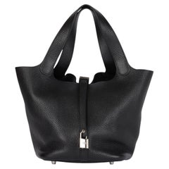 Hermès Black Clemence Leather Picotin Lock 22
