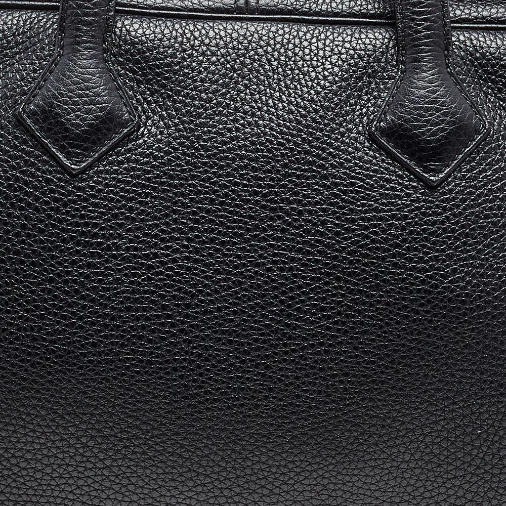 Hermes Black Clemence Leather Victoria II Fourre Tout 35 Bag 4