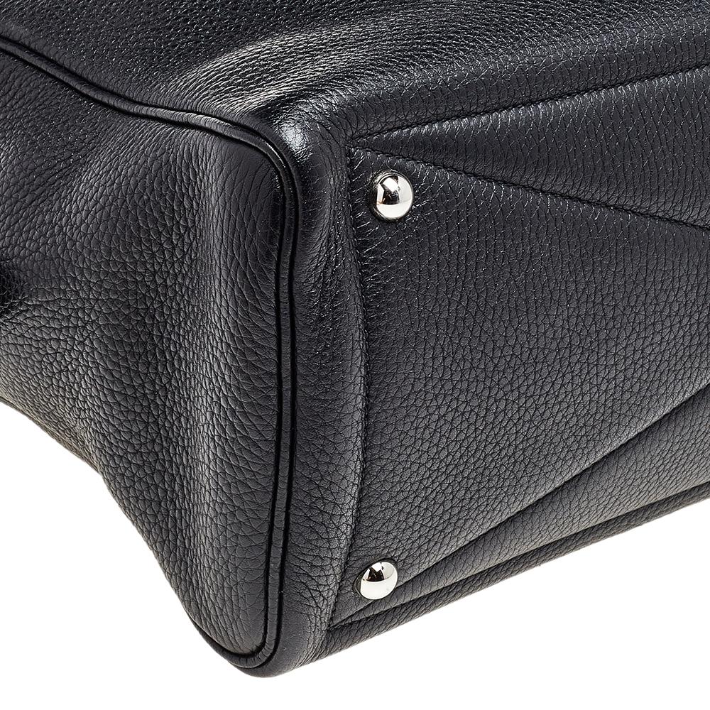 Hermes Black Clemence Leather Victoria II Fourre Tout 35 Bag 2