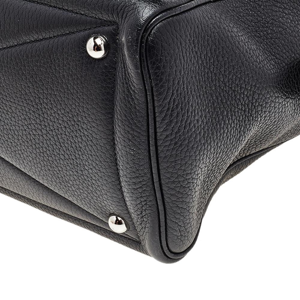 Hermes Black Clemence Leather Victoria II Fourre Tout 35 Bag 3