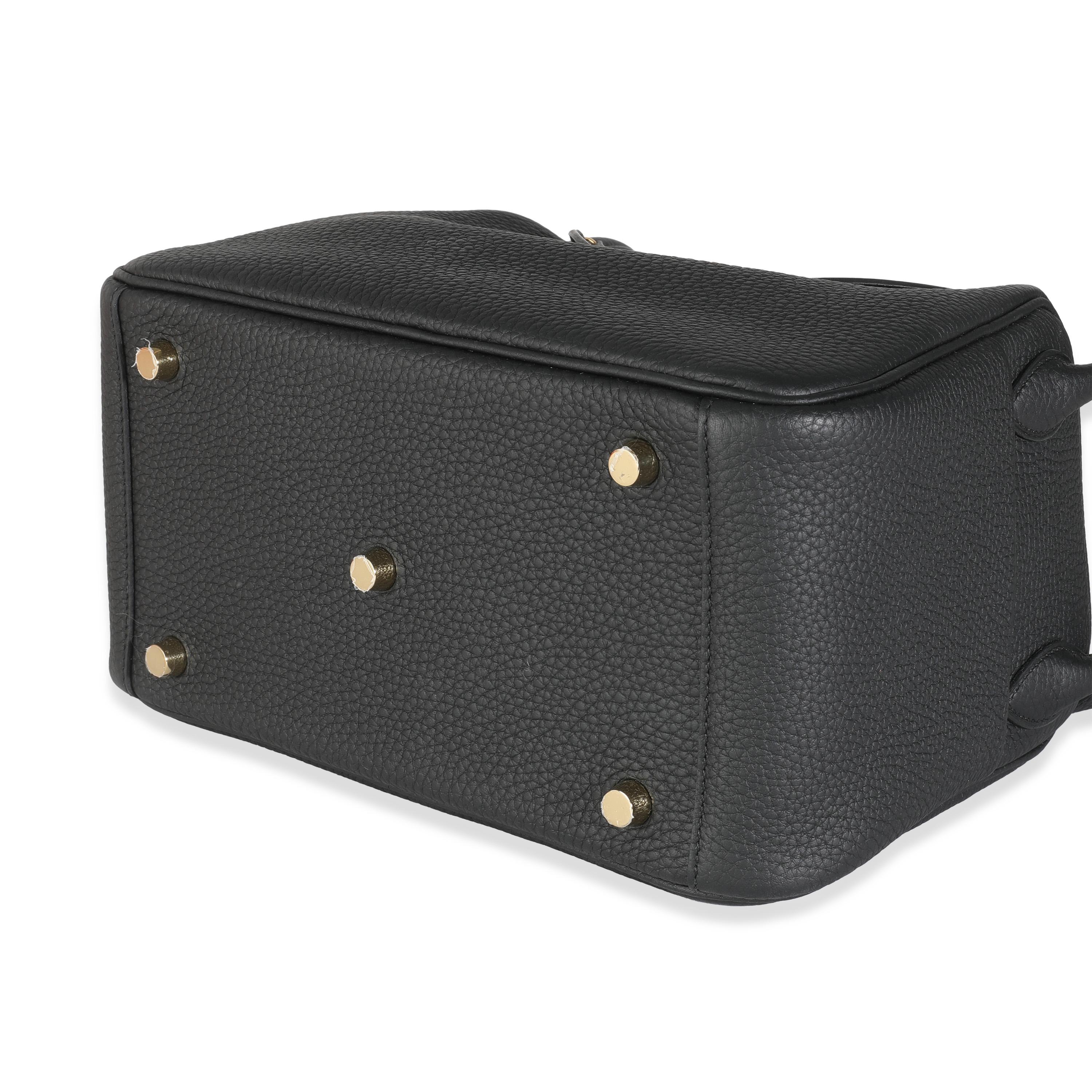 Hermès Black Clemence Lindy 26 GHW For Sale 1