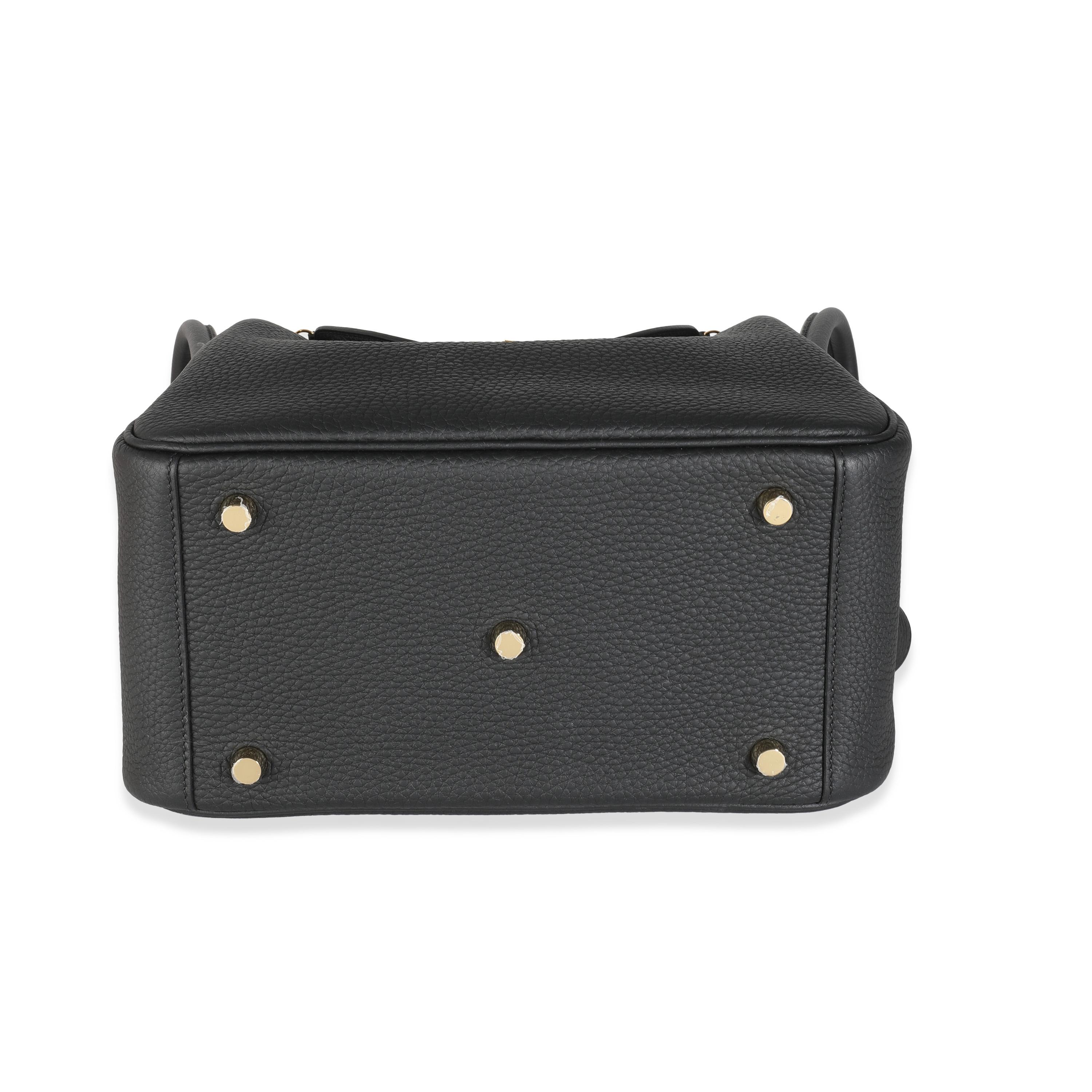 Hermès Black Clemence Lindy 26 GHW For Sale 3