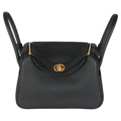 Hermès Black Clemence Lindy 26 GHW