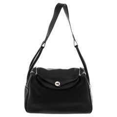 Hermès - Sac porté épaule « Clemence Lindy » 34 cm noir