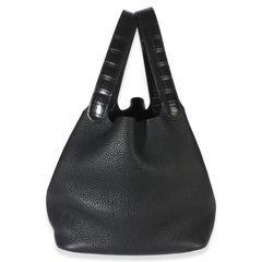 Hermès Black Clemence Matte Alligator Touch Picotin Lock 22 GHW