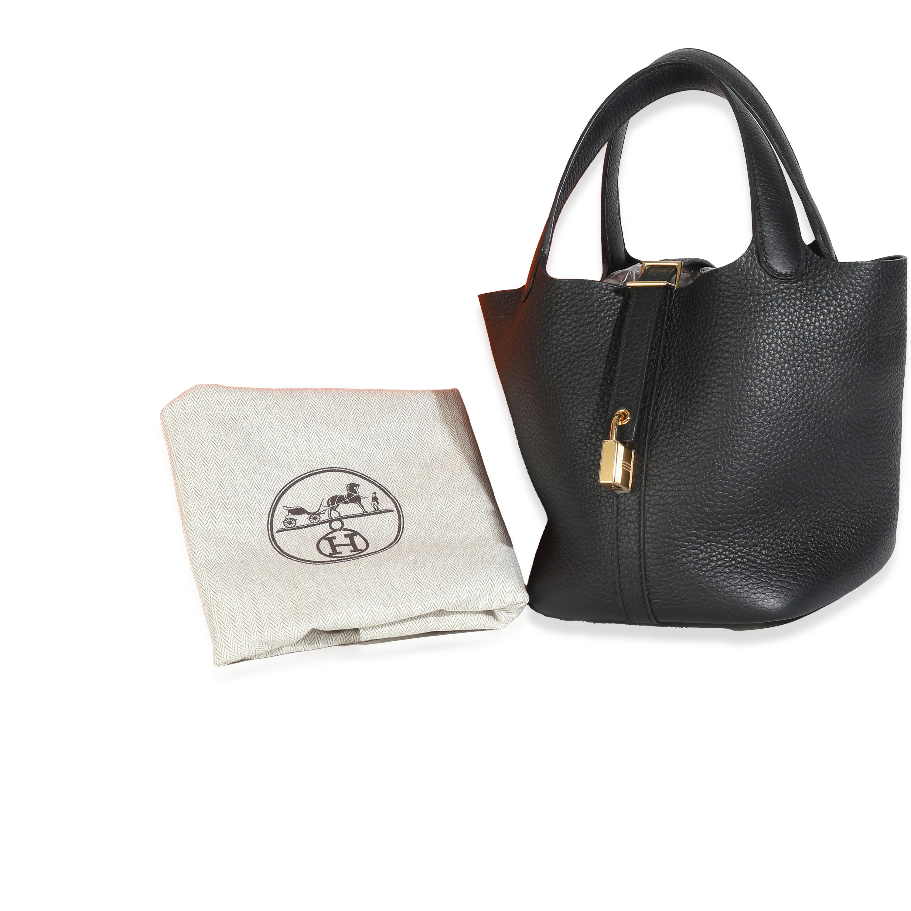 Hermès Nero Clemence Picotin Serratura 18 GHW in vendita 2