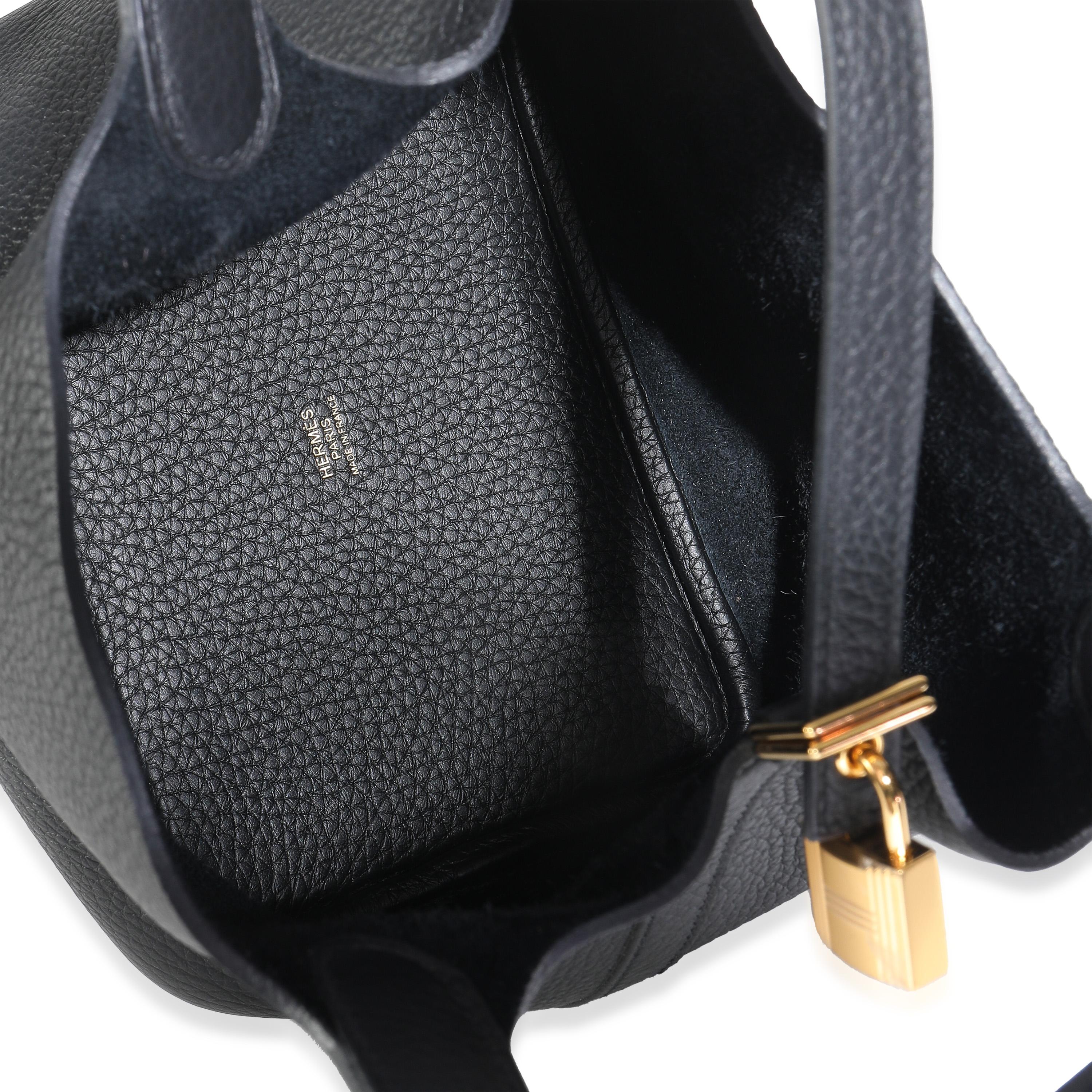 Hermès Nero Clemence Picotin Serratura 18 GHW in vendita 3