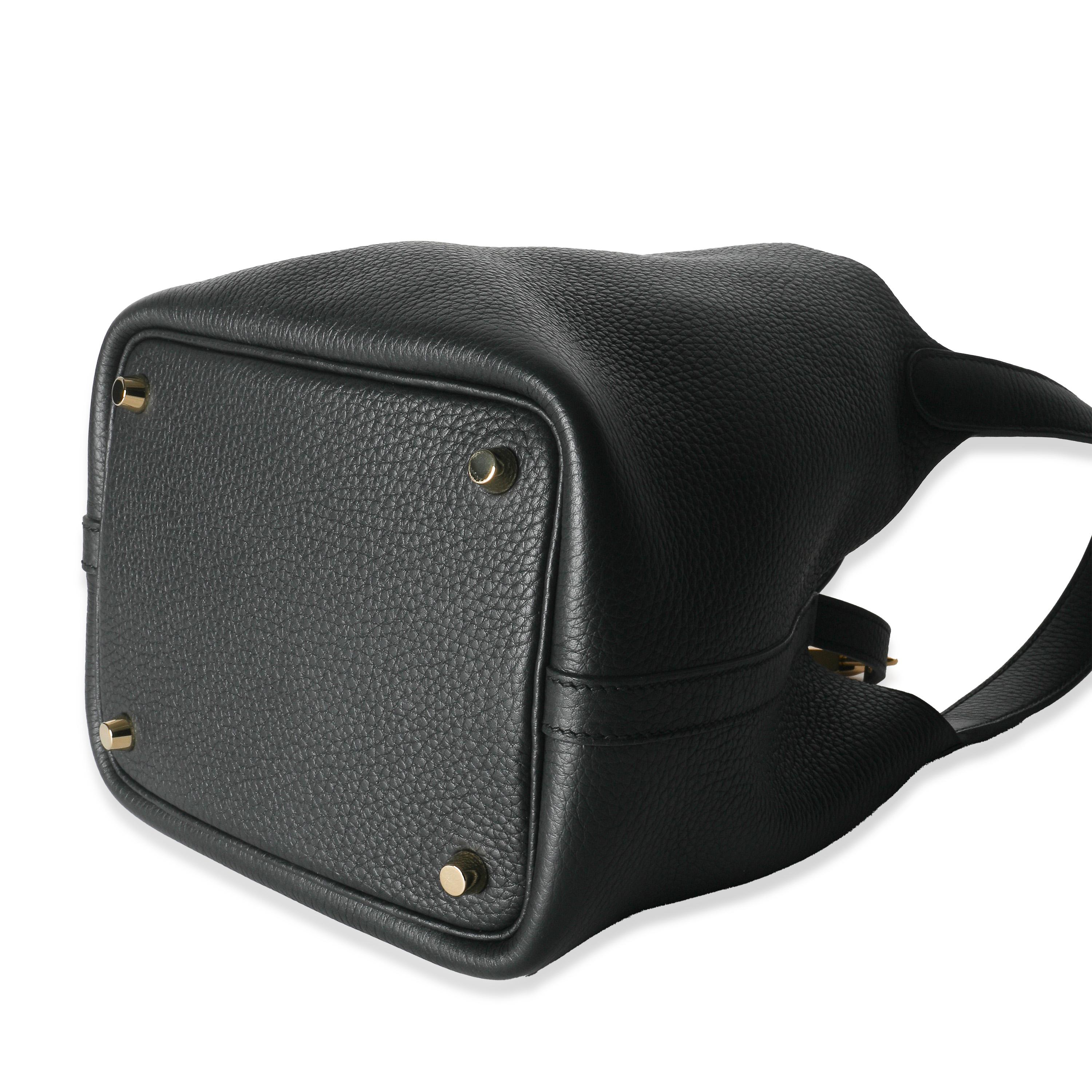 Hermès Nero Clemence Picotin Serratura 18 GHW in vendita 4